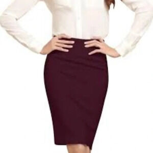 Forever 21 Skirt Womens Eco Suede Pencil Wine Burgundy Size Small S NWT